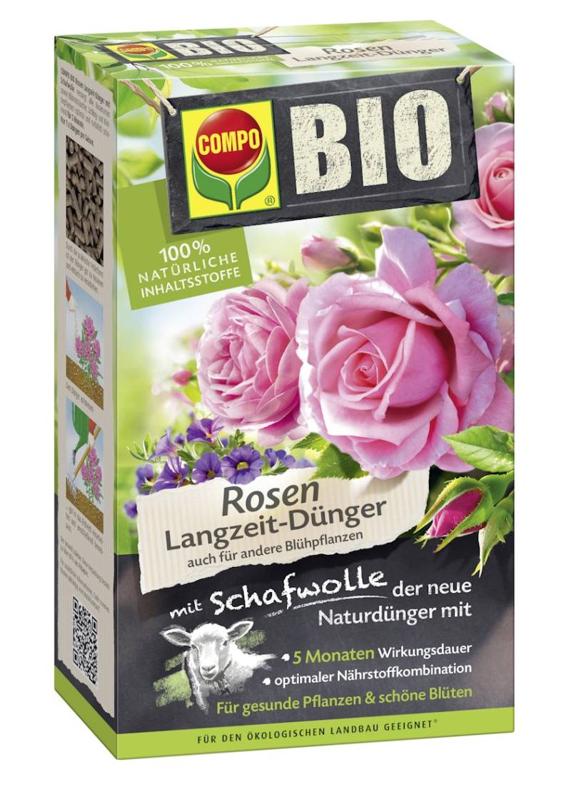 COMPO BIO Rosen Langzeit-Dünger mit Schafwolle 750 g von COMPO