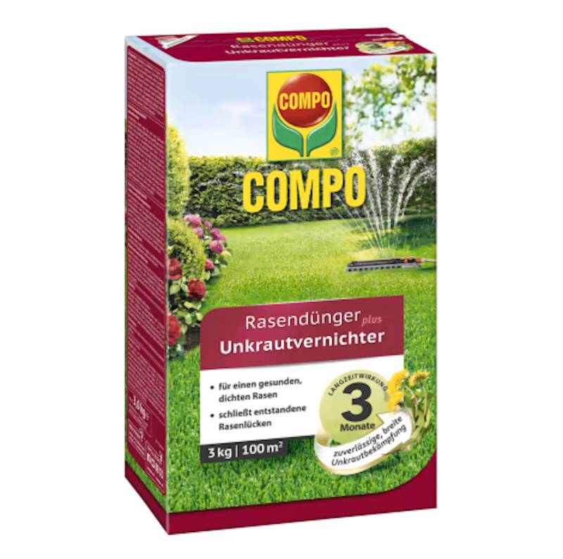 COMPO Rasendünger plus Unkrautvernichter 3 kg für 100 m² von COMPO