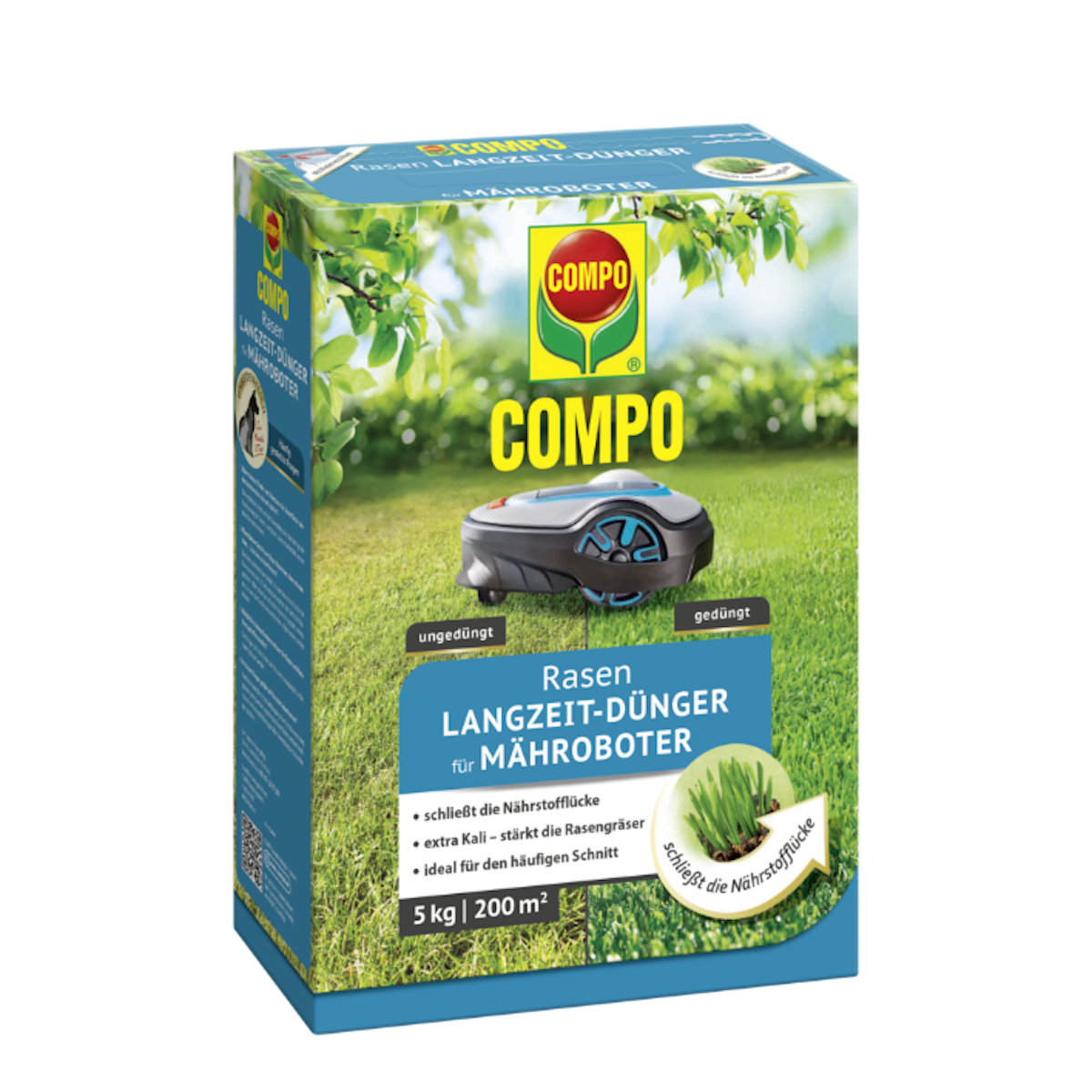 COMPO Rasen-Langzeit-Dünger für Mähroboter 5 kg für 200 m² von COMPO