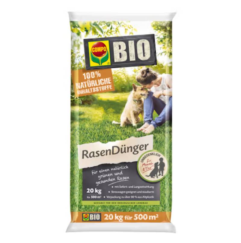 Compo Bio Rasendünger 20 kg für 500 qm von COMPO