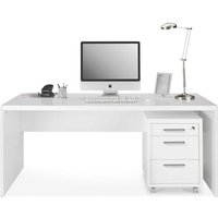 Composad - Eleganter Bürotisch mit PC-Arbeitsplatz für das Schlafzimmer Made in Italy -180 x 70 cm / Eiche von COMPOSAD