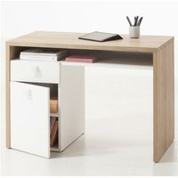 Schreibtisch Globo mit 2 Schubladen, PC-Arbeitsplatz für Büro und Schlafzimmer 110 cm Made in Italy -Sonoma-Eiche von COMPOSAD