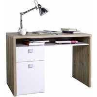 Schreibtisch Globo mit 2 Schubladen, PC-Arbeitsplatz für Büro und Schlafzimmer 110 cm Made in Italy -Artisan-Eiche von COMPOSAD