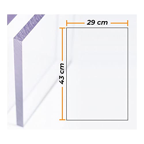 COMPOSSAR 02482 Transparente Polykarbon-Platte 4 mm - 29 x 43 cm, bunt von COMPOSSAR