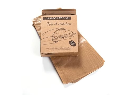 COMPOSTELLA Essenseinwickel - 1 Stück, Plastikfrei, Papier, Wrap, Food Wrap, Food Preservation, Food Storage, Sandwich Wrap, Reusable von COMPOSTELLA