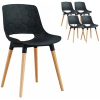 Compralo New - Set von 4 Stuhl Beine Holz Haus Nest Polypropylen Holz schwarz von COMPRALO NEW