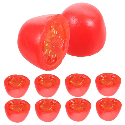 COMPUKAS 10 Stück Teiliges Künstliche Halbierte Cherry Tomaten Modelle Realistische Gemüse Dekoration Fotorequisiten Für Küchen Deko Restaurant Gemüseauslage Tischdekoration von COMPUKAS