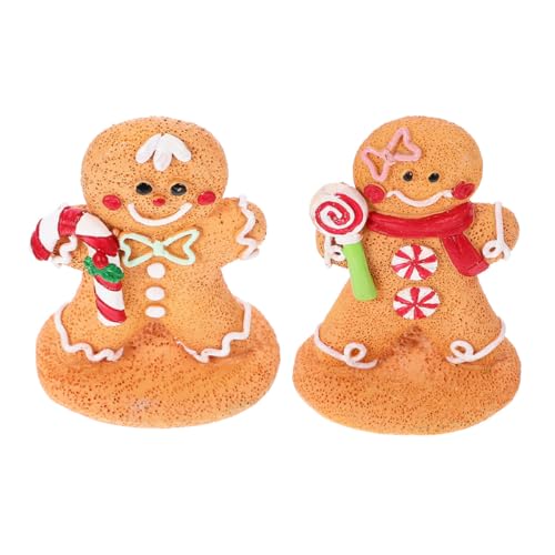 COMPUKAS 2 Stück Lebkuchen Minifiguren Zum Dekorieren Von Niedlichen Ornamenten Basteltisch Lebkuchenmann Ornamente Topper Lebkuchen Ornamente Golddekoration Weihnachtslebkuchen von COMPUKAS