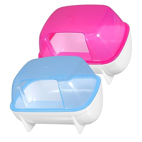 COMPUKAS 2 Stück Sandbad Haus für Hamster und Chinchilla Kleine Tragbare Sandbadebox aus Robustem Kunststoff Halbdurchsichtig Abnehmbar rutschfest zur Fellreinigung und Stressabbau für COMPUKAS 2 Stück Sandbad Haus für Hamster und Chinchilla Kleine Tragbare Sandbadebox aus Robustem Kunststoff Halbdurchsichtig Abnehmbar rutschfest zur Fellreinigung und Stressabbau für von COMPUKAS