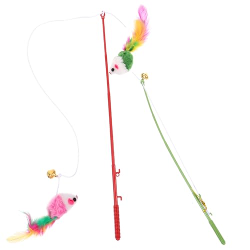 COMPUKAS 2 Stück Teiliges Katzenspielzeug mit Elastischem String und Plüschbällen Interaktiver Katzenzauberstab zur Selbstbeschäftigung Fördert Bewegung und Geeignet für Katzenbabys und COMPUKAS 2 Stück Teiliges Katzenspielzeug mit Elastischem String und Plüschbällen Interaktiver Katzenzauberstab zur Selbstbeschäftigung Fördert Bewegung und Geeignet für Katzenbabys und von COMPUKAS