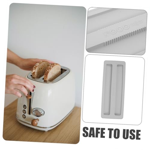 COMPUKAS 2 Stück Teiliges Silikon Toaster Abdeckset Verlängert Lebensdauer Hitzebeständig Staubdicht Geeignet als Küchenzubehör für Brotbackautomat und Toaster Graue Flexible Schutzhauben von COMPUKAS