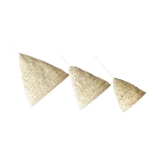 COMPUKAS 3 Stück Boho Lampenschirme aus Handgefertigtem Natürlichem Hanfseil Weiße Makramee Hängelampenabdeckung für Schlafzimmer und Wohnzimmer Nachhaltige Vielseitige Bohemian Dekoration von COMPUKAS