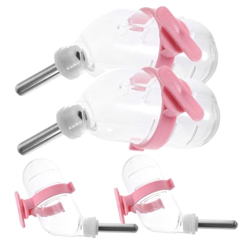 COMPUKAS 4 Stück Teiliges Hamster Trinkflaschen Wasserspender mit Vakuum Kugelventil Auslaufsicher Staubgeschützt Automatischer Wasserspender für Kleintierkäfige von COMPUKAS