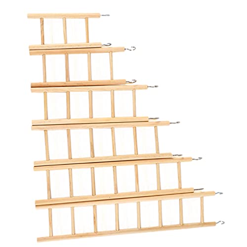 COMPUKAS 6Stücke Teiliges Papageien Käfig Bissbeständige Holzleiter für Vögel Klettern für Wellensittiche und Nymphensittiche Geeignet von COMPUKAS