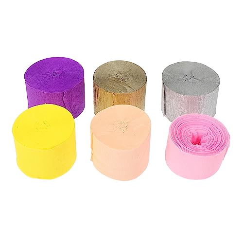 COMPUKAS 6rollen Krepppapierrolle Krepppapier Für Bastelprojekte Mit Gerillter Textur DIY Partypapier Für Luftschlangen Und Dekorationen COMPUKAS 6rollen Krepppapierrolle Krepppapier Für Bastelprojekte Mit Gerillter Textur DIY Partypapier Für Luftschlangen Und Dekorationen von COMPUKAS