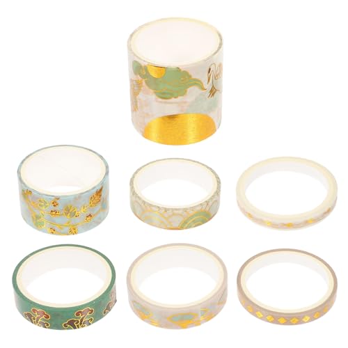COMPUKAS 7 Rollen Dekoratives Scrapbooking Tape für DIY Planer Journal Vintage Stil Ästhetische Sticker für Bastelbedarf und Urlaubsdekoration von COMPUKAS