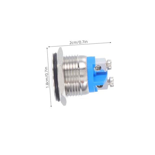 COMPUKAS 9 Stück Metall Momentary Push Switch Schraubanschluss Flachkopf Wasserdichter Selbstzurückstellender Starterknopf für Industrie Automotive von COMPUKAS