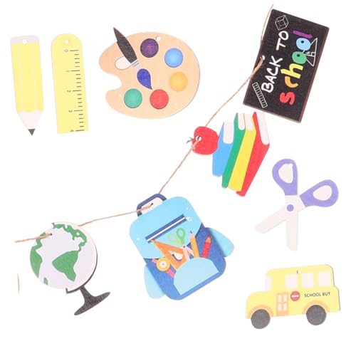 COMPUKAS 9 Stück Teiliges Schulanfang Banner Leichte Klassenzimmer Dekoration Vielseitige Tür Fensterflaggen für Willkommensfeier Detailreiche Gestaltung Passend für Schul Partyatmosphäre von COMPUKAS