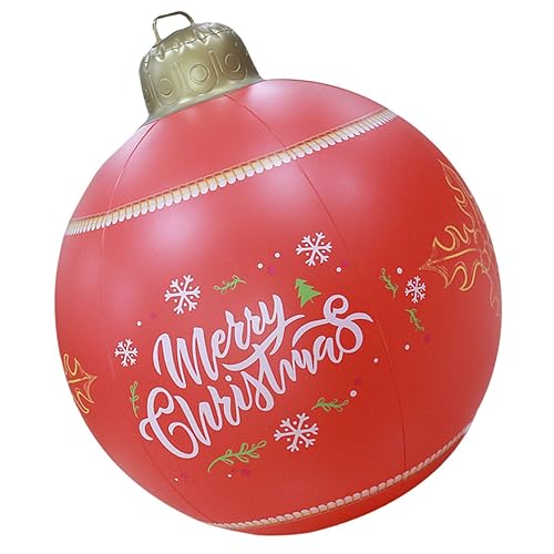 COMPUKAS Aufblasbare Weihnachtskugel Rasen Riesige Weihnachtskugel Mini Weihnachtsdekoration Für Den Außenbereich Deck Dekor Runde Schaumstoffbälle Weihnachtsschmuck von COMPUKAS