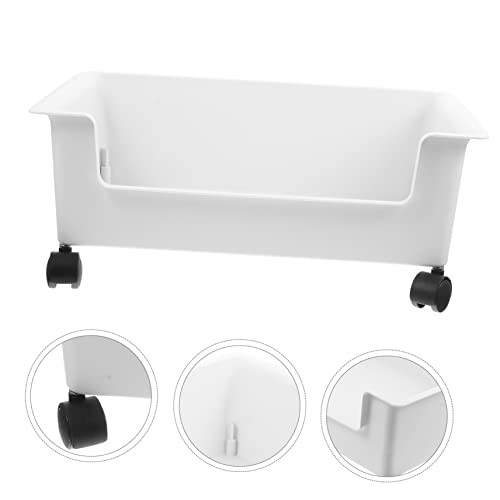 COMPUKAS Bücherregal mit Rädern Kinderspeicher Lagerräder tragbar Kinderbuchhandel Buchspeicher Bürobuchwagen Robustes Bücherregal Aufbewahrungsbehälter auf Rädern Buchkästen pp Weiß von COMPUKAS