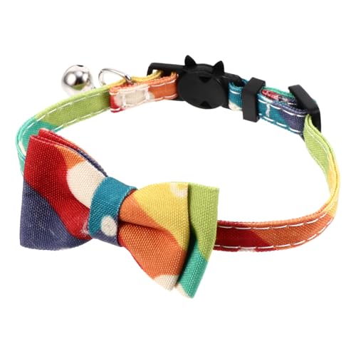 COMPUKAS Buntes Katzenhalsband mit Verstellbarer Schleife Katzenhalsband für Haustiere Farbenfrohes Accessoire zur Dekoration an Feiertagen und Partys Komfortabel und Praktisch für von COMPUKAS