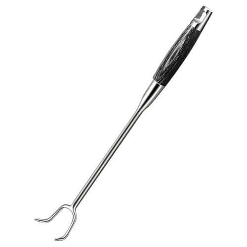 COMPUKAS Edelstahl Grill Fleischhaken mit Ergonomischem Griff Robuster Bbq Fleischwender zum Sicheren Greifen und Wenden Praktischer Grillhaken für Fleischaufhängen Räuchern und Grillen von COMPUKAS