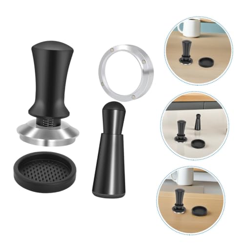COMPUKAS Edelstahl Kaffee Tamper mit Dosierring Espresso Nadelverteiler und Matte Korrosionsbeständig Passend für Espressomaschinen Effiziente Kaffeezubereitung Robust und Leicht zu von COMPUKAS