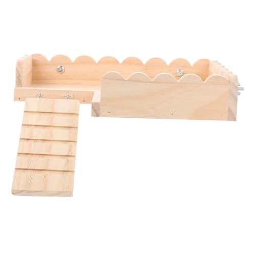 COMPUKAS Hamster Holzplattform Kletterleiter Holzspielzeug für Hamsterkäfig Kleintier Etagenplattform Langlebig Installieren Natürliche Oberfläche Sicher für Meerschweinchen Chinchilla COMPUKAS Hamster Holzplattform Kletterleiter Holzspielzeug für Hamsterkäfig Kleintier Etagenplattform Langlebig Installieren Natürliche Oberfläche Sicher für Meerschweinchen Chinchilla von COMPUKAS