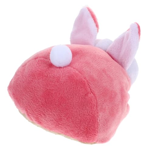 COMPUKAS Hamster Kuschelnest mit Baumwollfutter Warmes Kleintierbett für Igel und Hamster Plüschbett in Kaninchenform Gemütliches Haustier Schlafnest für Winter und Reisen Pflegeleicht von COMPUKAS