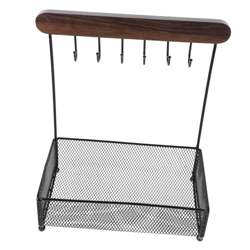 COMPUKAS Lagerregal Bilderregal Küchenschrankregal Regale für den Schreibtisch Desktop-Speicherregal Küchenlagerständer Bücherregal-Organizer Tischregale Tabletop -Regal hölzern Schwarz von COMPUKAS