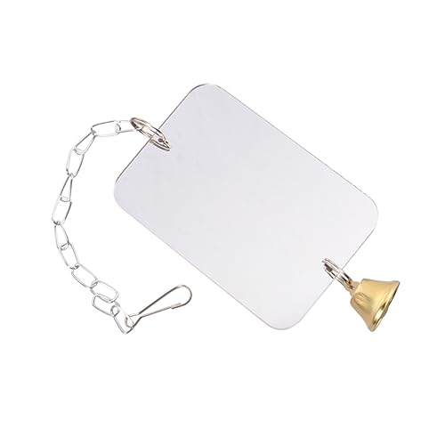 COMPUKAS Papagei Käfigspielzeug Spiegel mit Glocke Hängender Vogelkäfig Robustes Spiegel für Wellensittiche Nymphensittiche und Kleine Vögel Langlebig und Unterhaltsam von COMPUKAS