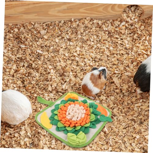 COMPUKAS Pet Snuffle Mat mit Slow Feeder Design Waschbare Fütterungsmatte für Hamster Kaninchen und Kleine Tiere Fördert Nasenarbeit und Natürliche Futtersuche von COMPUKAS