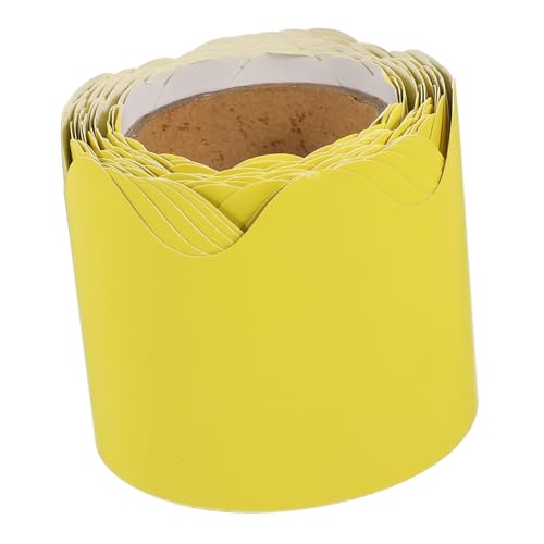 COMPUKAS Pinnwand-bordüre Gewellter Abschluss Gelb Dekorative Rahmenleiste für Tafel Fenster Türen Vielseitig Einsetzbar Einfache Handhabung Langlebig Individuell Zuschneidbar Schul von COMPUKAS