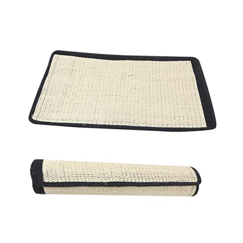 COMPUKAS Kratzmatte Für Katzen Tragbares Katzenkratzkissen Sisal-Kratzer Als Spielzeug Einfache Befestigung Mit Klebeband Oder Bodenlage Strapazierfähige Kratzfläche Für Krallenwetzen Schut von COMPUKAS