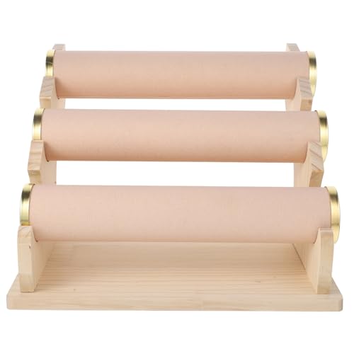 COMPUKAS Stufiger Schmuckständer aus Holz mit Abnehmbarem Design Organizer für Armbänder Uhren und Armreifen Platzsparend für Schlafzimmer Ankleidezimmer und Verkaufsflächen von COMPUKAS