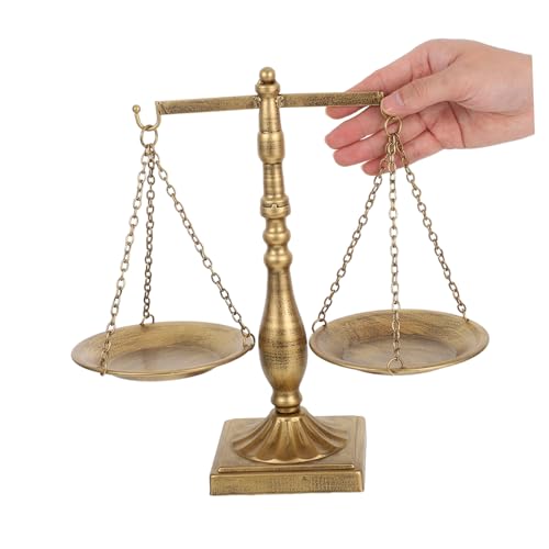 COMPUKAS Vintage Skulptur Schmuckablage Retro Balance Scale Dekor für Anwaltsbüro Figurine Schmuckständer für Juristen und Richter von COMPUKAS