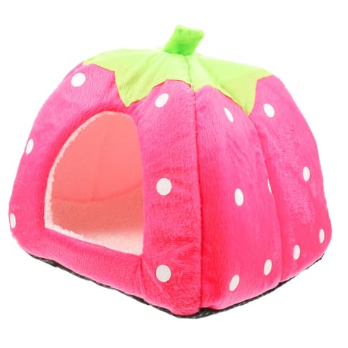 COMPUKAS Warmer Erdbeerförmiger Kleintier Unterschlupf Waschbares Nest Versteck für Hamster Meerschweinchen und Igel Rosa COMPUKAS Warmer Erdbeerförmiger Kleintier Unterschlupf Waschbares Nest Versteck für Hamster Meerschweinchen und Igel Rosa von COMPUKAS