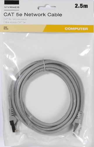 Vivanco PB N 25 Cat 5e Netzwerkkabel (RJ45 Stecker auf RJ45 Stecker, 2,5m) grau von COMPUTER_COMPONENT