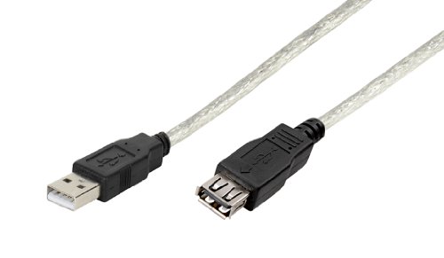 Vivanco USB 2.0 kompatibles Verlängerungskabel, USB A Stecker <-> USB A Kupplung 0.75 m transparent von COMPUTER_COMPONENT