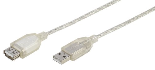 Vivanco USB 2.0 kompatibles Verlängerungskabel, USB A Stecker <-> USB A Kupplung transparent 1.8 m von COMPUTER_COMPONENT