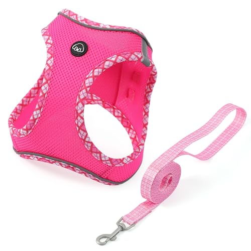 COMSLE Hundegeschirr Kleine Hunde mit Leine, Step-in Geschirr aus Air Mesh von COMSLE