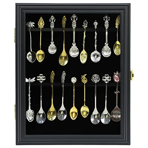 COMSREV 18 Souvenir Teelöffel Vitrine Wandhalterung abschließbar UV-Schutz Acryl Tür Holz Display Rack Ständer für Löffelsammlung COMSREV 18 Souvenir Teelöffel Vitrine Wandhalterung abschließbar UV-Schutz Acryl Tür Holz Display Rack Ständer für Löffelsammlung von COMSREV