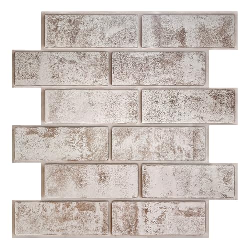 COMSTICKC 3D Wandpaneele Selbstklebend, Hochwertige 3D Wandfliesen Steinoptik, 10 Stück, Wandverkleidung Selbstklebend Steinoptik 3D PVC Wandpaneele Innenwanddekoration,30x30 CM,Wasserdicht von COMSTICKC