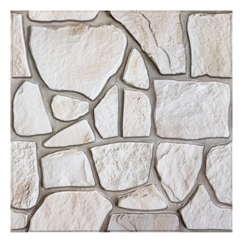 COMSTICKC 3D Wandpaneele Selbstklebend Steinoptik,10 Stück 30x30 cm, 3D Wandverkleidung Selbstklebend Backstein Tapete 3D PVC Wandpaneele Innenwanddekoration, Wasserdicht von COMSTICKC