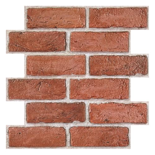 COMSTICKC 3D Wandpaneele Selbstklebend Dicker,10 Stück Wandverkleidung Selbstklebend Steinoptik Rot Backstein 3D PVC Wandpaneele,30x30 cm,3D Wall Panel für Innenwanddekoration COMSTICKC 3D Wandpaneele Selbstklebend Dicker,10 Stück Wandverkleidung Selbstklebend Steinoptik Rot Backstein 3D PVC Wandpaneele,30x30 cm,3D Wall Panel für Innenwanddekoration von COMSTICKC