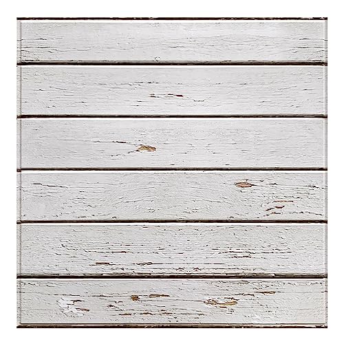 COMSTICKC 3D Wandpaneele Selbstklebend Holzoptik,10 Stück Wandverkleidung Selbstklebend Holzoptik Tapete 3D Wandpaneele,30x30 cm,3D PVC Wall Panel für Innenwanddekoration (Weiß) von COMSTICKC