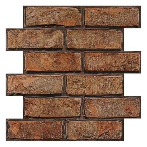 COMSTICKC 3D Wandpaneele Selbstklebend Steinoptik Braun, Hochwertige 3D Wandfliesen Ziegel, 10 Stück, Wandverkleidung Selbstklebend 3D PVC Wandpaneele Innenwanddekoration,30x30 CM,Wasserdicht COMSTICKC 3D Wandpaneele Selbstklebend Steinoptik Braun, Hochwertige 3D Wandfliesen Ziegel, 10 Stück, Wandverkleidung Selbstklebend 3D PVC Wandpaneele Innenwanddekoration,30x30 CM,Wasserdicht von COMSTICKC