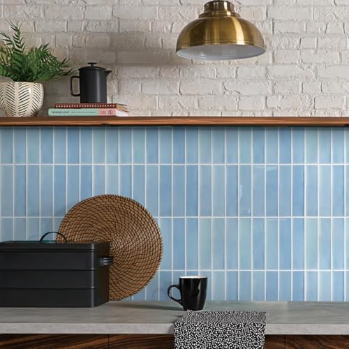COMSTICKC Klebefliesen Küche Blau, 10 Stück, 3D Fliesenaufkleber Fliesen Selbstklebend Metro Wandfliesen Küchenfliesen Selbstklebend Küchenrückwand Bad, 30,5 × 30,5 cm COMSTICKC Klebefliesen Küche Blau, 10 Stück, 3D Fliesenaufkleber Fliesen Selbstklebend Metro Wandfliesen Küchenfliesen Selbstklebend Küchenrückwand Bad, 30,5 × 30,5 cm von COMSTICKC