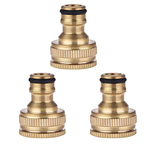 Comtervi Schlauchverbinder 1/2 Zoll und 3/4 Zoll Messing Gartenschlauch Schlauchanschluss Innengewinde Wasserhahn Adapter 3PCS von COMTERVI