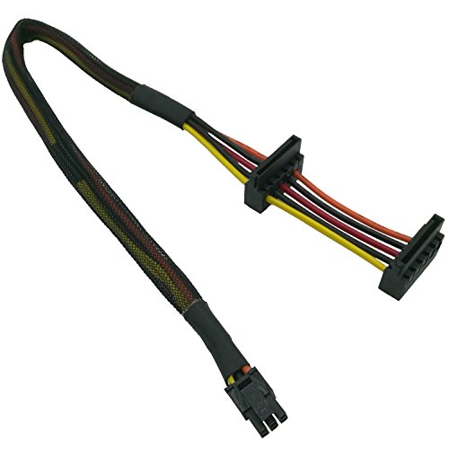 COMeap HDD SATA Stromkabel Ersatz Rechtwinkliger SATA 15-Pin x2 auf Mini 6-Pin ATX-Adapter für Dell Inspiron 3653 3650-Serie Kompatible Teile-Nr. GP2JM 14,5-Zoll (37 cm) von COMeap
